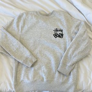 Stussy grey dice crewneck